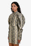 Rotate Birger Christensen Cream/Grey Faux Leather Python Pattern Dress Size 4 US