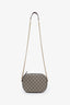 Gucci Brown Leather and Canvas GG Supreme Oval Chain Crossbody Bag