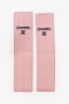 Pre-loved Chanel™ 2024 Pink/Black Logo Leg Warmers