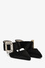 Roger Vivier Black Satin Crystal Buckle Heels Size 36