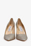 Jimmy Choo Silver Sparkle Heels Size 38.5