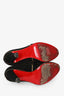 Christian Louboutin Black Suede Gold Piping Bootie Size 37