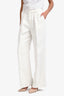 Nili Lotan Off White Linen Blend Pleated Trousers Size 6