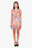 Saloni Pink Cece Ruffled Floral-print Voile Mini Dress Size 6