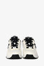 Pre-loved Chanel™ White/Black Interlocking CC Logo Leather Sneakers Size 37.5