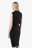 Victoria Beckham Black Cotton Midriff Cut-Out Sleeveless Midi Dress Size 4