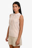 Miu Miu 2019 Blush Pink Silk Sleeveless Collared Blouse Size 36
