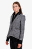 Veronica Beard Grey/Black Plaid Single Breasted Blazer With Dickey Size 6