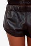 Saint Laurent Black Leather Mini Shorts Size 36