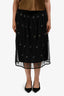 Queen and Belle Black Tulle Embroidered Skirt Size M