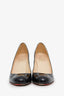 Christian Louboutin Black Patent Leather Round Toe Pumps Size 36.5