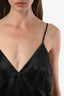 Gucci Black Satin Sheer Trim Sleeveless Midi Dress Size 42