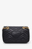 Gucci Black Leather GG Marmont Small Shoulder Bag