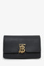 Burberry Black Calfskin Leather TB Wallet on Chain