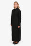 Dries Van Noten Black Cotton Long Sleeve Button Down Maxi Dress Size 42