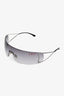 Emporio Armani Grey Gradient Y2K Rimless Shield Sunglasses