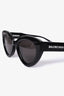 Balenciaga Black Acetate Round Cat Eye Sunglasses