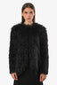 Comme des Garçons Black Faux Fur Peplum Jacket Size S