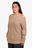 Dries Van Noten Beige Knit Off the Shoulder Sweater Size Medium