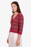 Pre-loved Chanel™ Pink/Multicolour Mohair Cropped Striped Cardigan Size 34