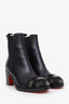 Christian Louboutin Black Leather Otaboo Spike Ankle Boots Size 39