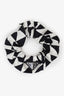 Prada Black/White Silk Triangle-logo Scrunchie