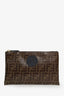 Fendi Brown Zucca Coated Canvas Zip Pouch