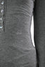 Paloma Wool Grey Cotton Scoop Neck Buttoned Long Sleeve Top Size XS