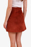 Miu Miu Burgundy Corduroy Button Down Mini Skirt Size 38