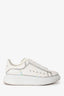 Alexander McQueen White/Iridescent Leather Platform Sneakers Size 40.5