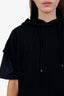 Hermès Black Textured Wool-Knit Sleeveless Hooded Sweater Size 38