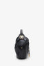 Versace Black Croc Embossed Leather Zippered Shoulder Bag