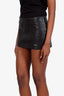 Prada Black Leather Logo Mini Skirt Size 36