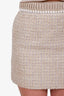 Pre-loved Chanel™ 24B Beige Tweed Sequin CC Mini Skirt Size 36