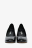 Pre-loved Chanel™ Black Patent Leather Round Toe Pearl Detail Heels Size 38