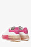 Alexander McQueen White/Pink Platform Sneakers Size 36.5
