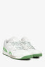 Gucci White and Green Leather and Canvas 'Basket Low' Sneakers Size 39