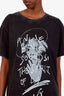 Anine Bing Washed Black Cotton 'Kent Spirit' T-Shirt Size M