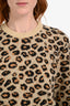 Gucci Cheetah Print Wool Distressed Knit Sweater Size S