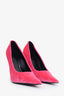 Balenciaga Pink Velvet Pointed Toe Heels Size 38