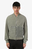 Hermès Green Nylon Rib Trimmed Bomber Jacket Size 48 Men's