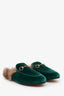 Gucci Green Velvet Horsebit Princeton Slip-On Loafers With Fur Size 36.5