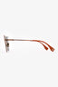 Fendi Gold Tone/Light Green Cateye Sunglasses