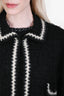 Pre-loved Chanel™ 1998 Black/White Mohair Blend CC Button Jacket Size 40