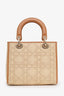 Christian Dior 2021 Beige/Brown Raffia Medium Lady Dior Bag with Strap