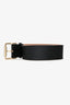 Louis Vuitton Black Leather Embossed Logo Belt