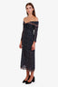 Jean Paul Gaultier Navy Floral Print Midi Dress Size M
