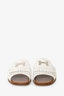 Hermès White Leather 'Auteuil' Sandals Size 39