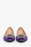 Manolo Blahnik Purple Satin Crystal Embellished Hangisi Flats Size 36