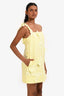 Zimmermann Yellow Linen High Tide Lift Off Floral Sleeveless Mini Dress Size 0